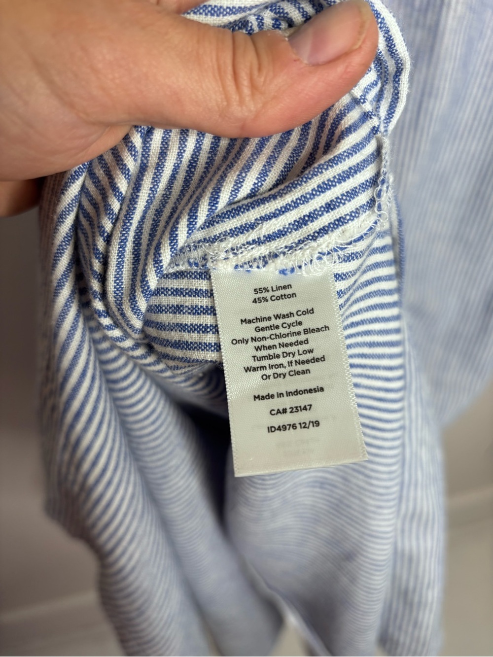 Talbots Blue White Stripe Linen Blend Sleeveless Midi Dress Size 4 EUC - Picture 11 of 11